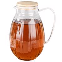 4Home Sklenený džbán Hot&Cool Juicy s bambusovým viečkom, 1,5 l