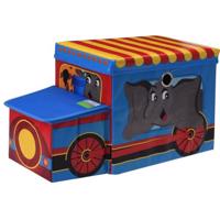 Detský úložný box a sedátko Circus bus modrá, 55 x 26 x 31 cm