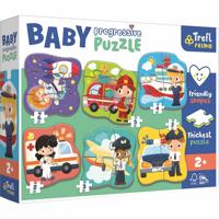 Trefl Baby puzzle Povolania a vozidlá, 6v1 (2-6 dielikov)