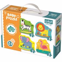 Trefl Baby Zvieratá na safari 4v1 3,4,5,6 dielov puzzle