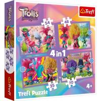 Trefl Puzzle Trollovia 3 Farebné dobrodružstvo, 4v1 (35, 48, 54, 70 dielikov)